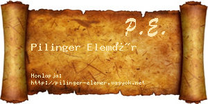Pilinger Elemér névjegykártya
